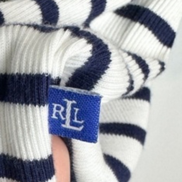 NWT Ralph Lauren Striped Mariner Top – Nautical 3/4 Sleeve Tee (Size L) - Picture 4 of 7